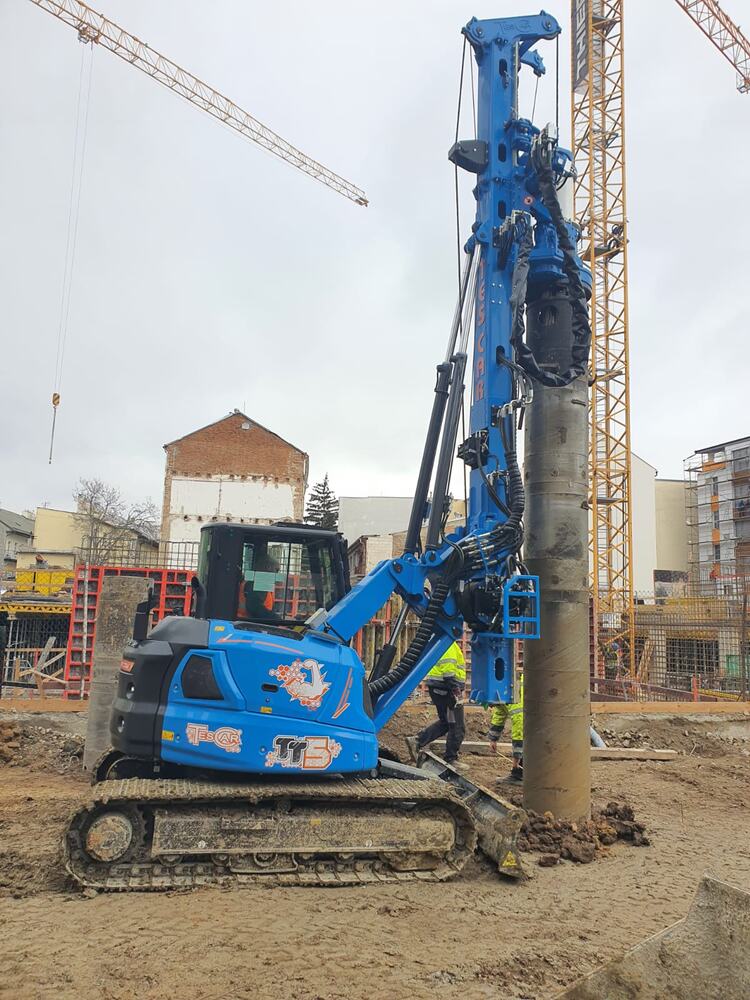 Tescar Bohrgerät auf einer innerstädtischen Baustelle
